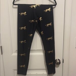 Black and Gold Metallic Tiger Print Leggings